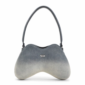 Double-D Blue Cotton Handbag