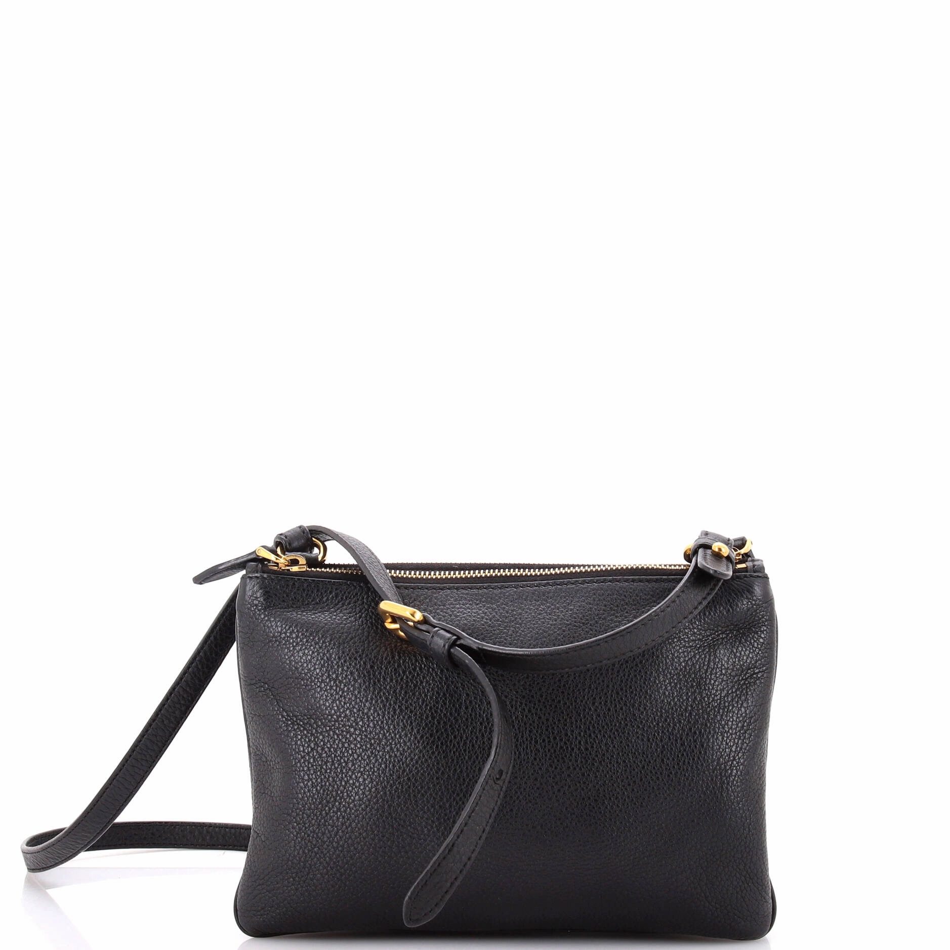 Double Zip Crossbody Bag Vitello Daino Small