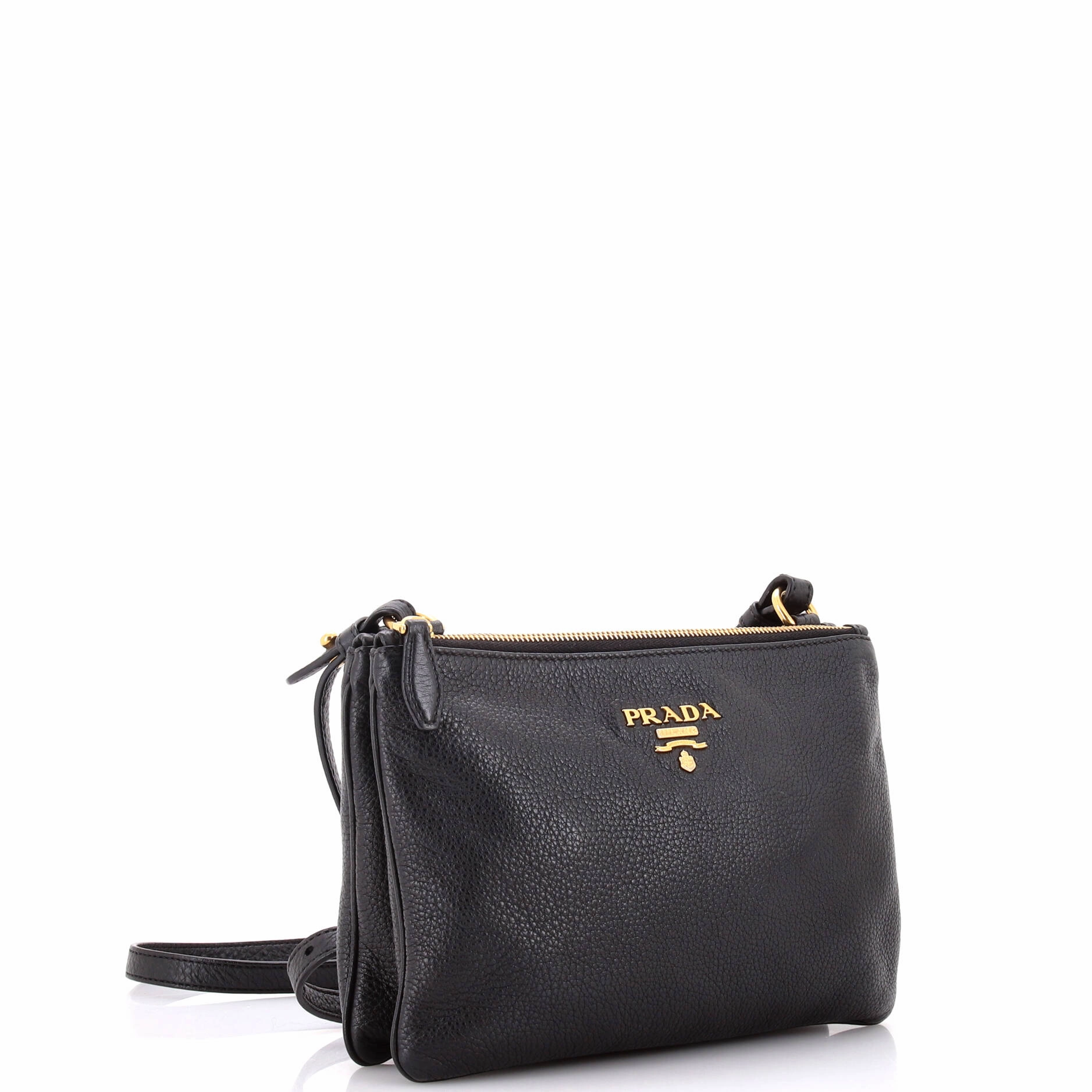 Double Zip Crossbody Bag Vitello Daino Small
