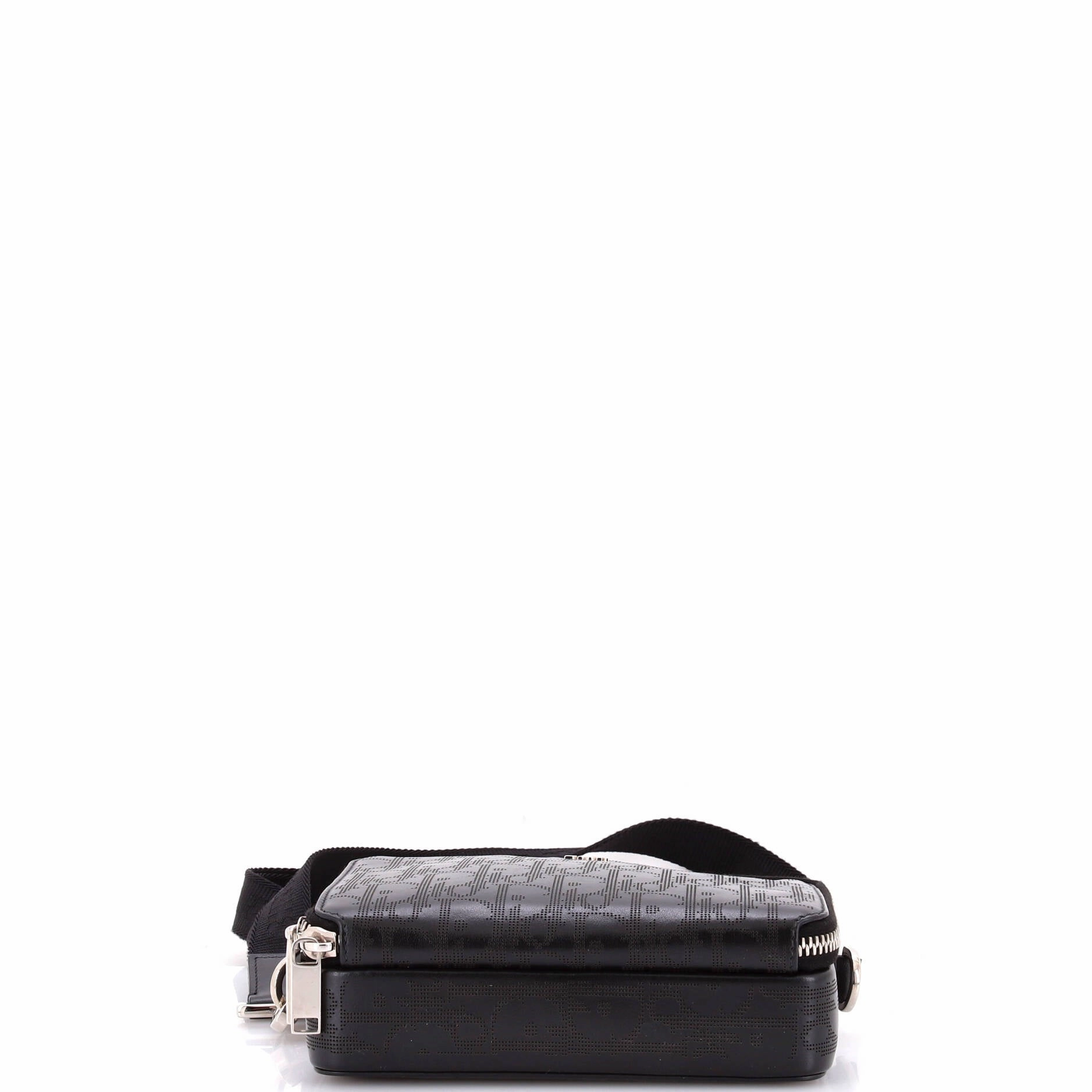 Double Zip Crossbody Pouch Oblique Galaxy Leather