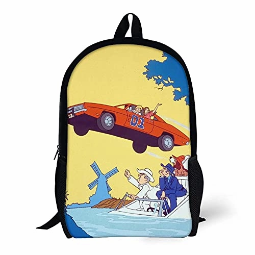 Dukes of Hazz-ard 90s 80s Horror Movie Student Shoulder Bag Large Capacity Bookbag Casual Durable Laptop Backpack Outdoor Travel Scary Film Daypack College Back To School Women Men Fits 17 Inch