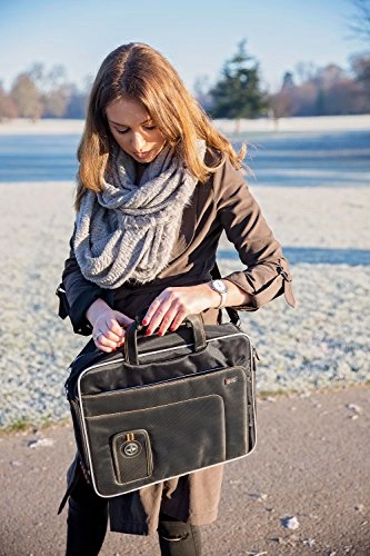DURAGADGET Black and Orange Padded Carry Case with Removable Shoulder Strap for New Lenovo