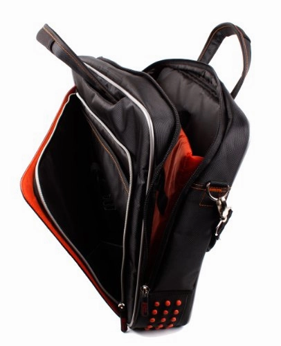 DURAGADGET Black and Orange Padded Carry Case with Removable Shoulder Strap for New Lenovo