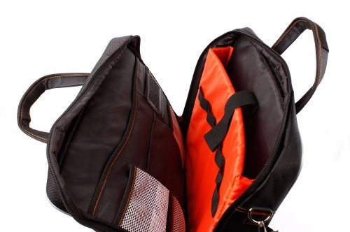 DURAGADGET Black and Orange Padded Carry Case with Removable Shoulder Strap for New Lenovo