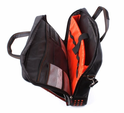 DURAGADGET Black and Orange Padded Carry Case with Removable Shoulder Strap for New Lenovo