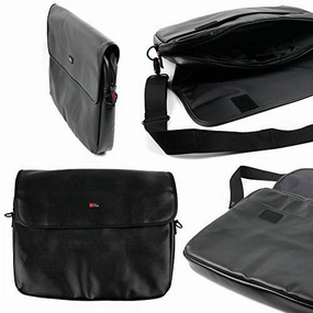 DURAGADGET Luxury PU Leather 15.6" Laptop Zip-up Carry Bag in Black for Dell 5050-8593 Inspiron