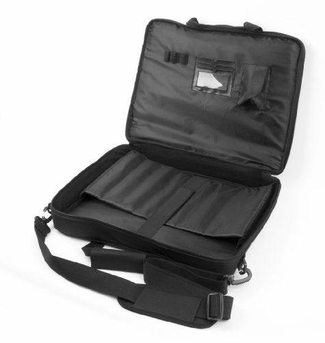 DURAGADGET Water Resistant Black Briefcase With Detachable Shoulder Strap For ASUS X401A Laptop -