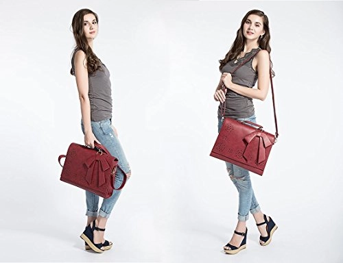 ECOSUSI Ladies PU Leather Laptop Bag Briefcase Crossbody Messenger Bags Satchel Purse Fit 14"