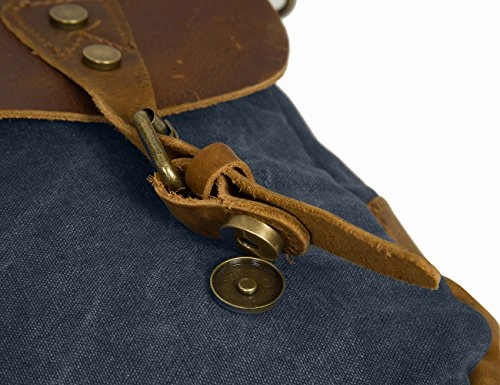 ECOSUSI Unisex Vintage Canvas Leather 14" Laptop Messenger Bags Travelling Shoulder Bag Satchel Bag