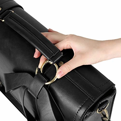 ECOSUSI Women Briefcase PU Leather Laptop Shoulder Satchel Computer Bag with Detachable Bow fits