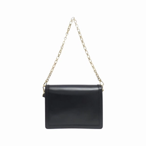Elegant Leather Dauphine Shoulder Bag with Dust Bag and Strap