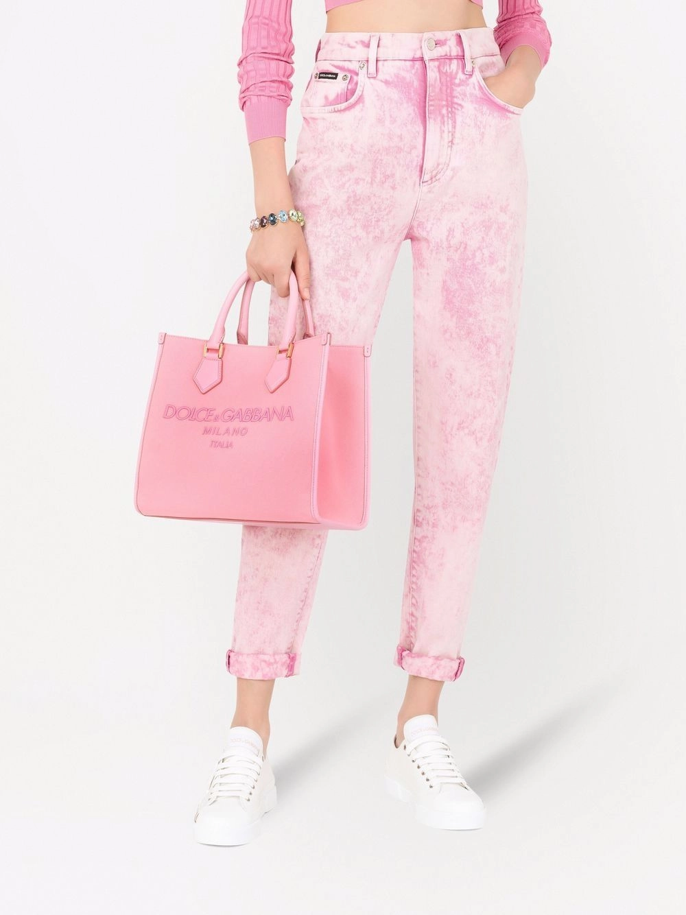 Embroidered logo handbag