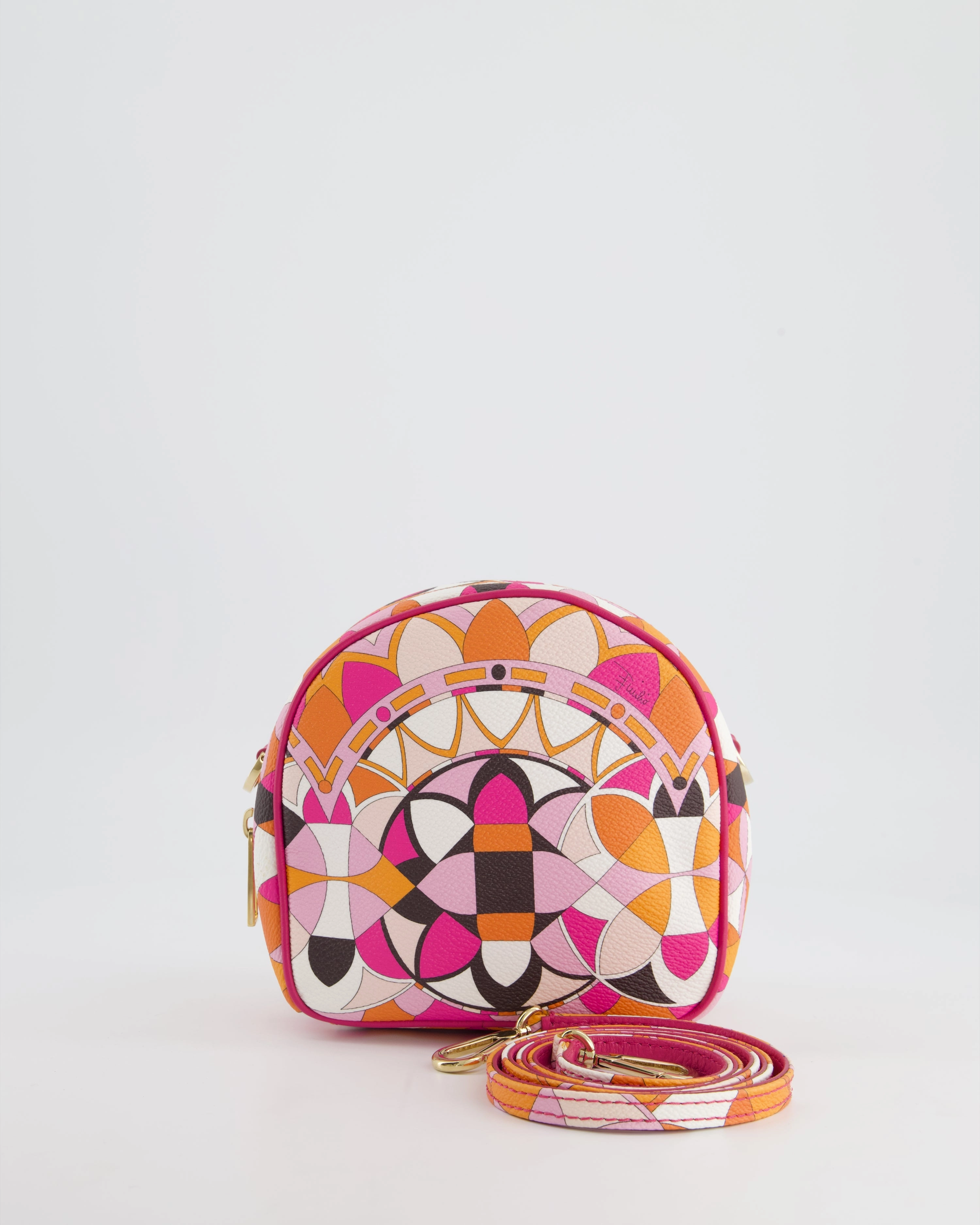 Emilio Pucci Pink, Orange White Leather Crossbody Bag
