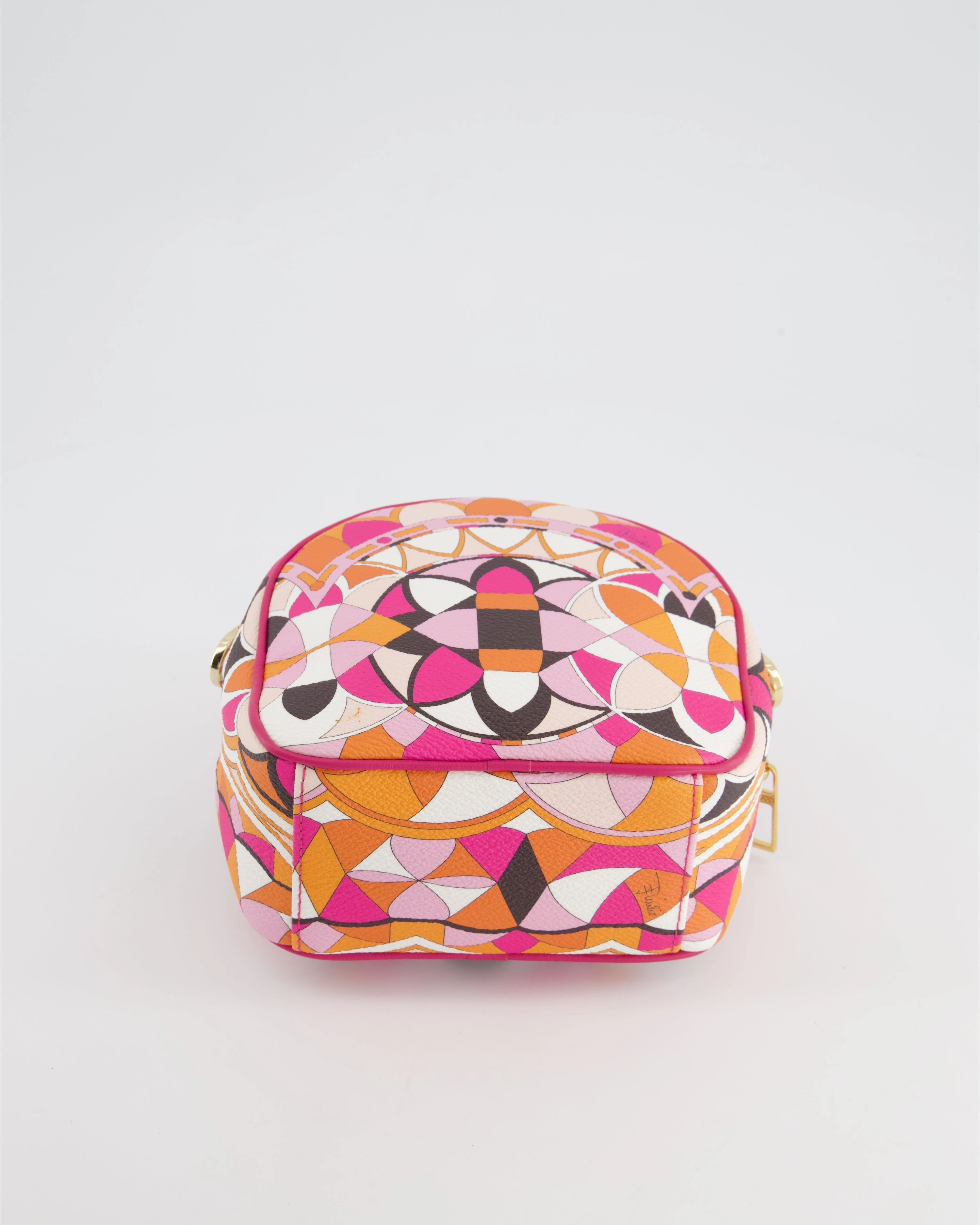 Emilio Pucci Pink, Orange White Leather Crossbody Bag