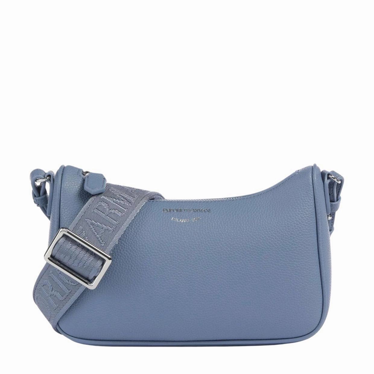 Emporio Armani Print Logo Blue Baguette Bag