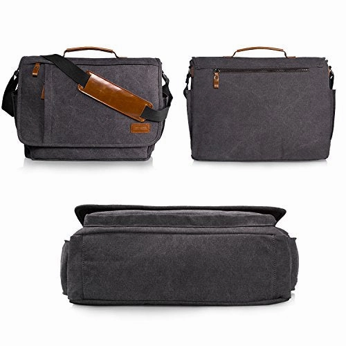 Estarer 17.3 Inch Laptop Messenger Bag Water-resistance Canvas Computer Bag for Office Work College