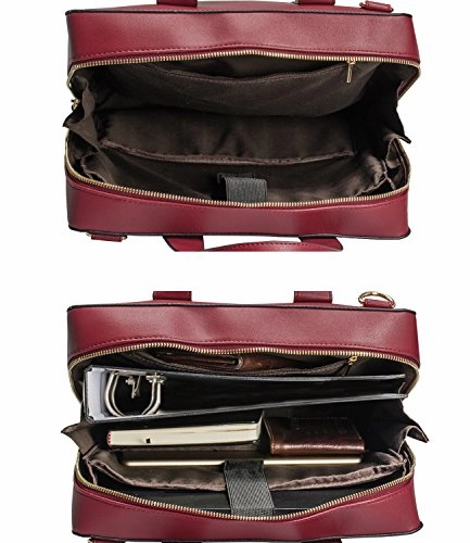 Estarer Women Business Briefcase Handbag PU Leather 15.6 Inch Shoulder Laptop Work Bag
