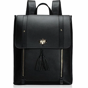 Estarer Women PU Backpack 15.6inch Laptop Vintage College School Rucksack Bag