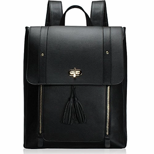 Estarer Women PU Backpack 15.6inch Laptop Vintage College School Rucksack Bag