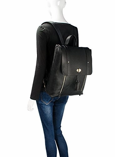 Estarer Women PU Backpack 15.6inch Laptop Vintage College School Rucksack Bag