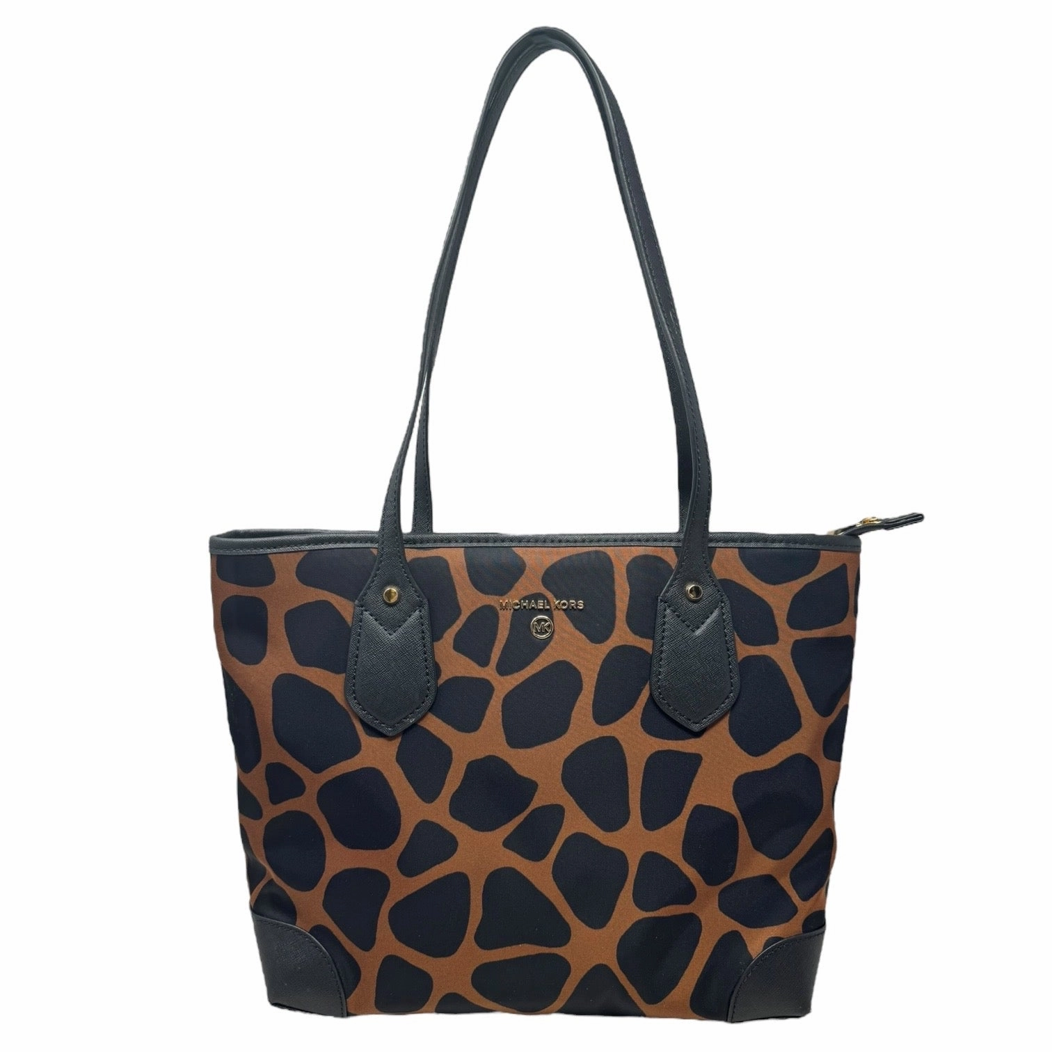Eva Small Top Zip Tote Designer By Michael Kors Giraffe Print Nylon, Size: Medium