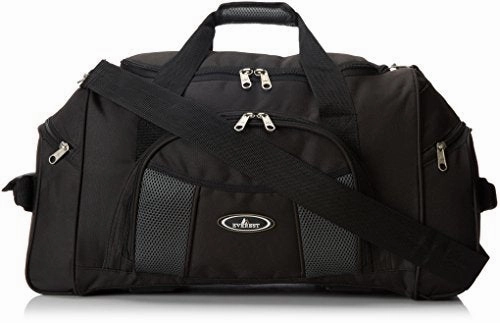 Everest Deluxe Sports Duffel, Black, One Size