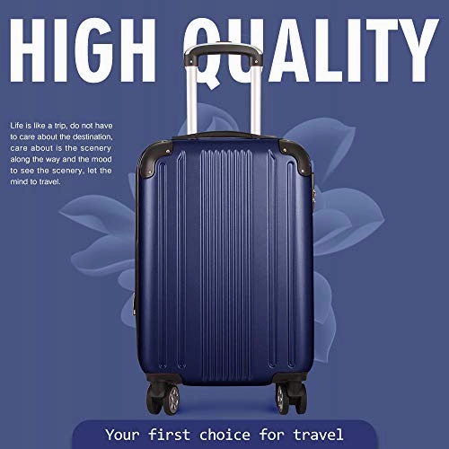 Expandable Carry-On Luggage with Spinner 20-Inch Lightweight Hardside,Navy Blue