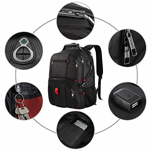 Extra Large Backpack,Tsa Friendly Durable Travel Computer Backpack With Usb Charging