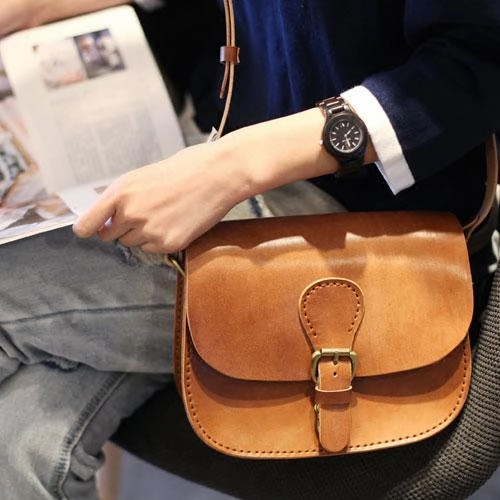 Fashion Leather Brown Women's Satchel Shoulder Bag Purse Brown Leather Satchel Crossbody Purse