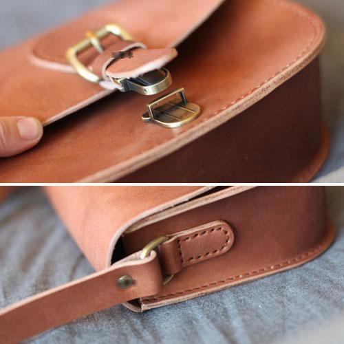 Fashion Leather Brown Women's Satchel Shoulder Bag Purse Brown Leather Satchel Crossbody Purse