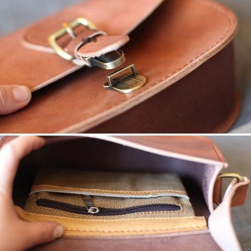 Fashion Leather Brown Women's Satchel Shoulder Bag Purse Brown Leather Satchel Crossbody Purse