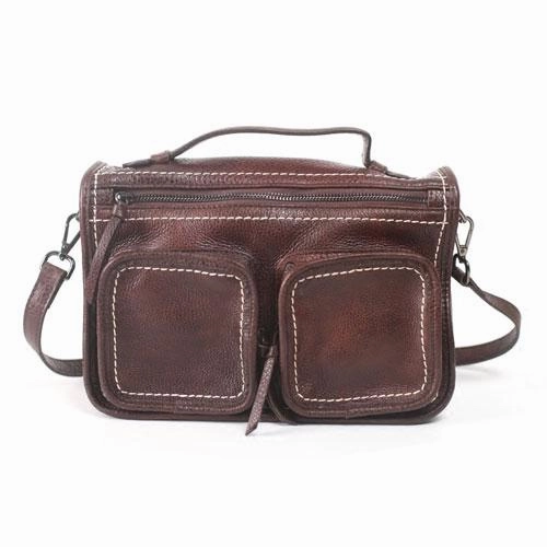 Fashion Women's Black Leather Satchel Purse Brown Leather Shoulder Satchel Purse for Women