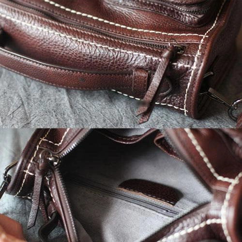 Fashion Women's Black Leather Satchel Purse Brown Leather Shoulder Satchel Purse for Women