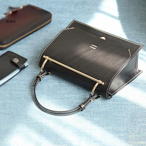 Fashion Womens Coffee Leather Flap Over Handbag Purse Handmade Square Crossbody Bag Shoulder Bag Purse