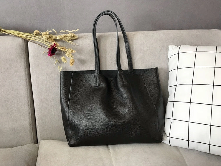 Fashion Womens Coffee Leather Oversize Tote Bags Coffee Shoulder Tote Bag Handbag Tote For Women
