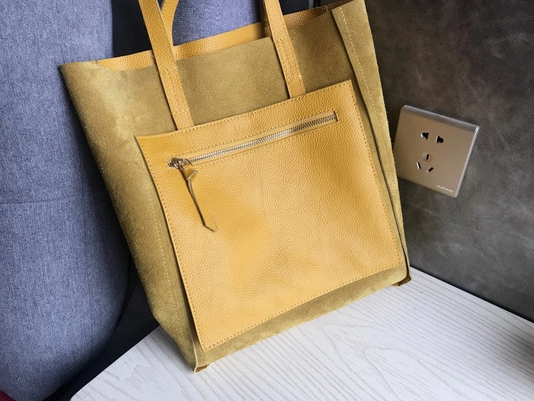Fashion Womens Coffee Leather Oversize Tote Bags Coffee Shoulder Tote Bag Handbag Tote For Women
