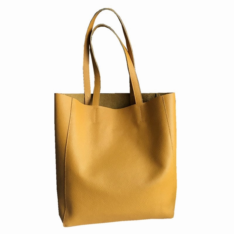 Fashion Womens Coffee Leather Oversize Tote Bags Coffee Shoulder Tote Bag Handbag Tote For Women