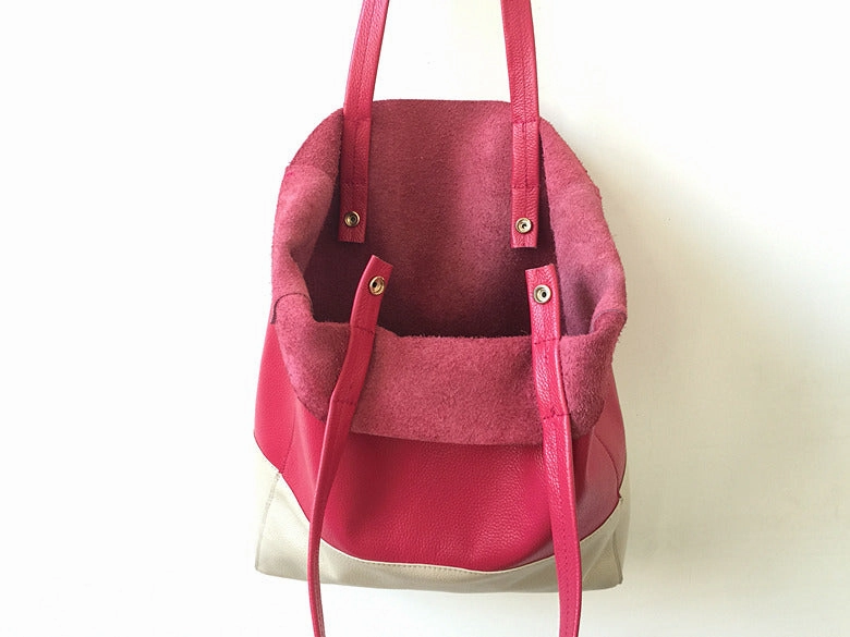 Fashion Womens Rose Red White Leather Vertical Tote Bags Rose Red White Shoulder Tote Bag Handbag Tote For Women