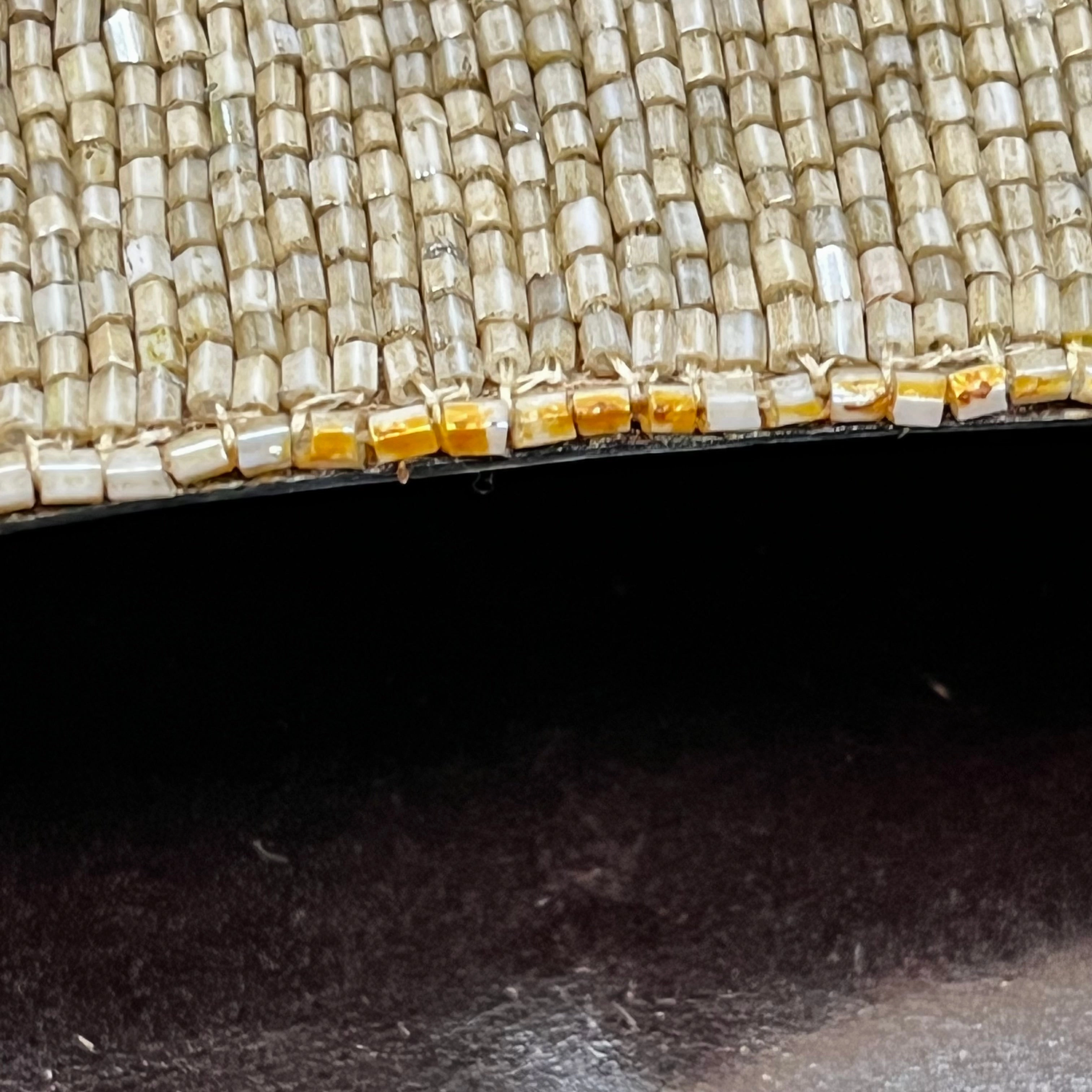 FENDI Baguette Beige Beaded Vintage Shoulder Bag
