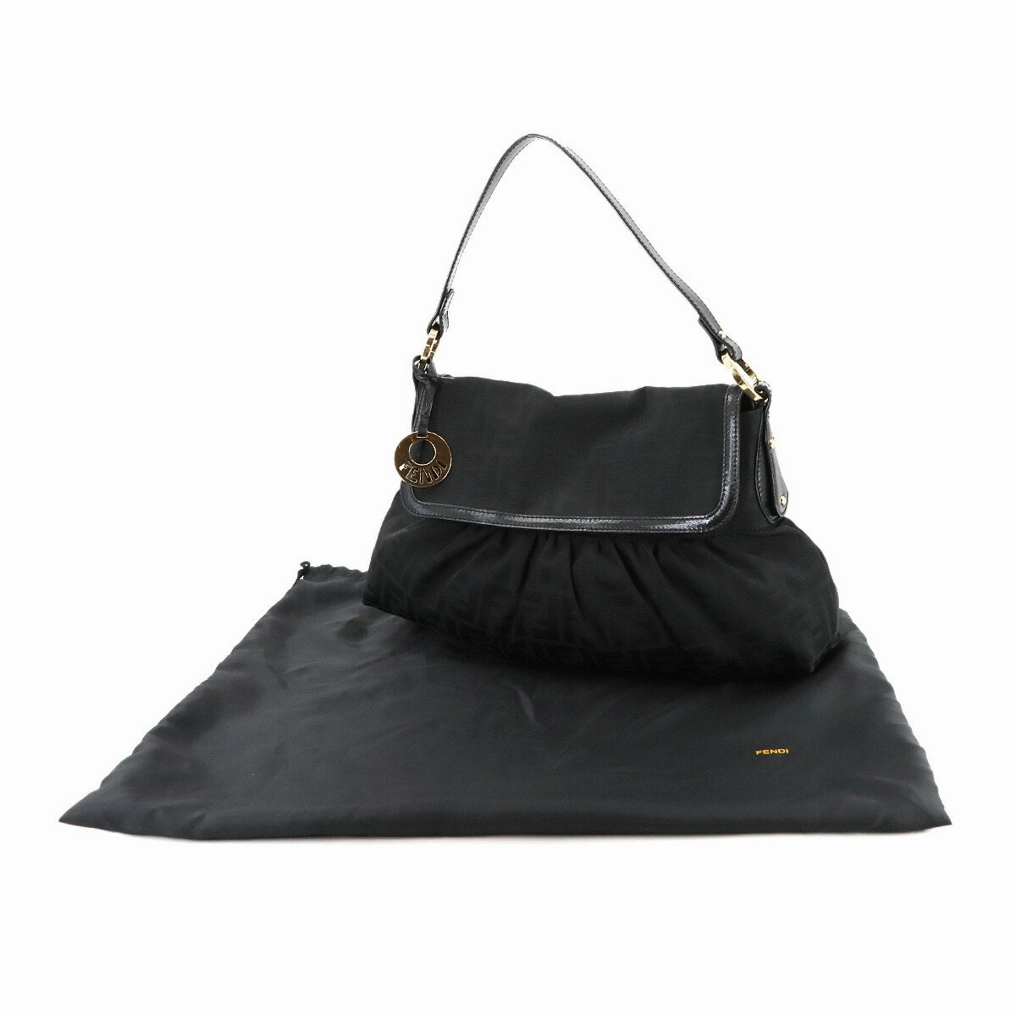 Fendi Canvas Leather Shoulder Bag (Pre-Owned)
