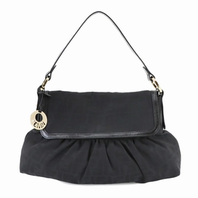 Fendi Canvas Leather Shoulder Bag (Pre-Owned)