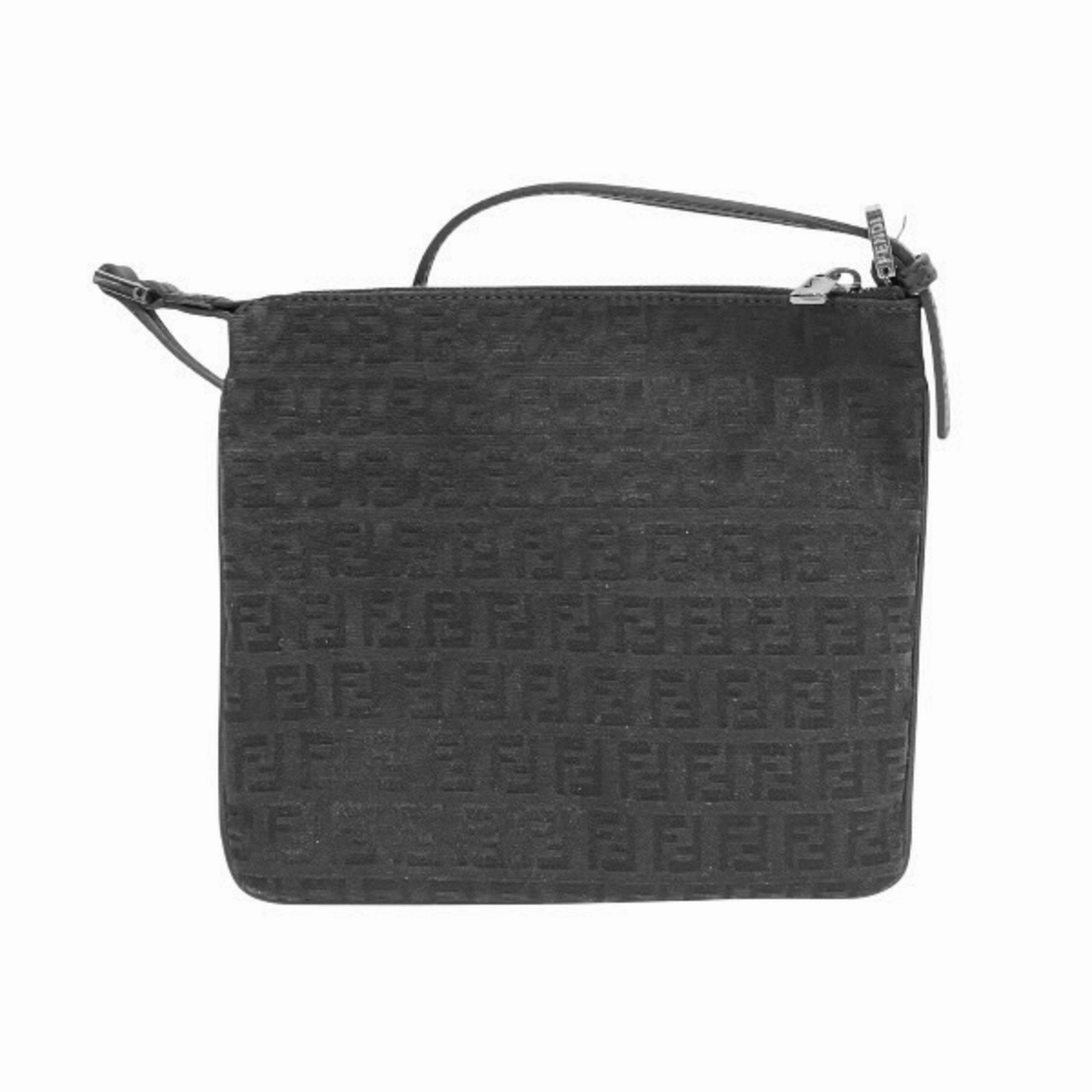 Fendi Canvas Leather Shoulder Bag (Pre-Owned)