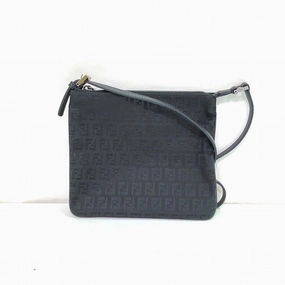 Fendi Canvas Leather Shoulder Bag (Pre-Owned)