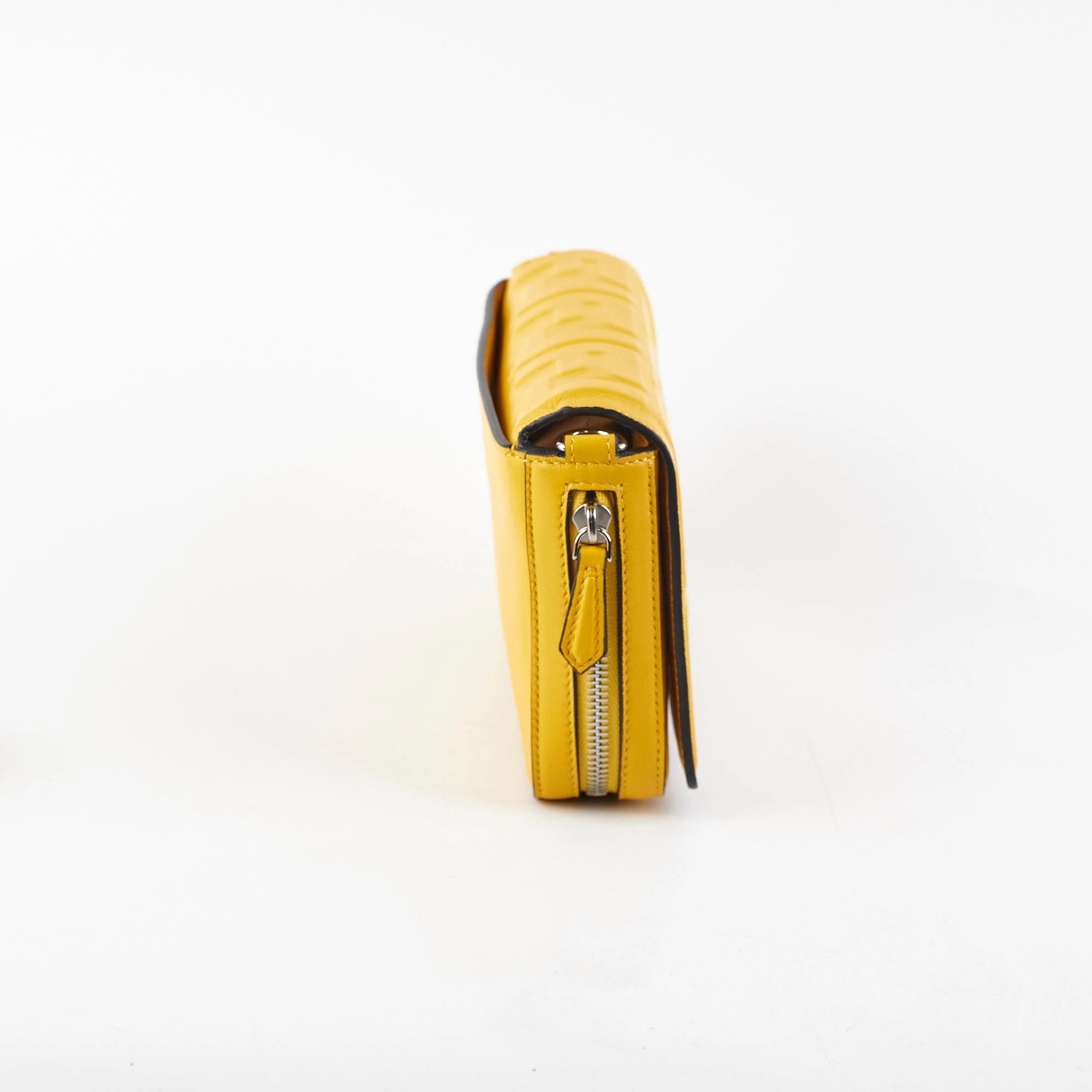 Fendi Expand Nappa FF 1974 Mini Embossed Flap Bag Yellow