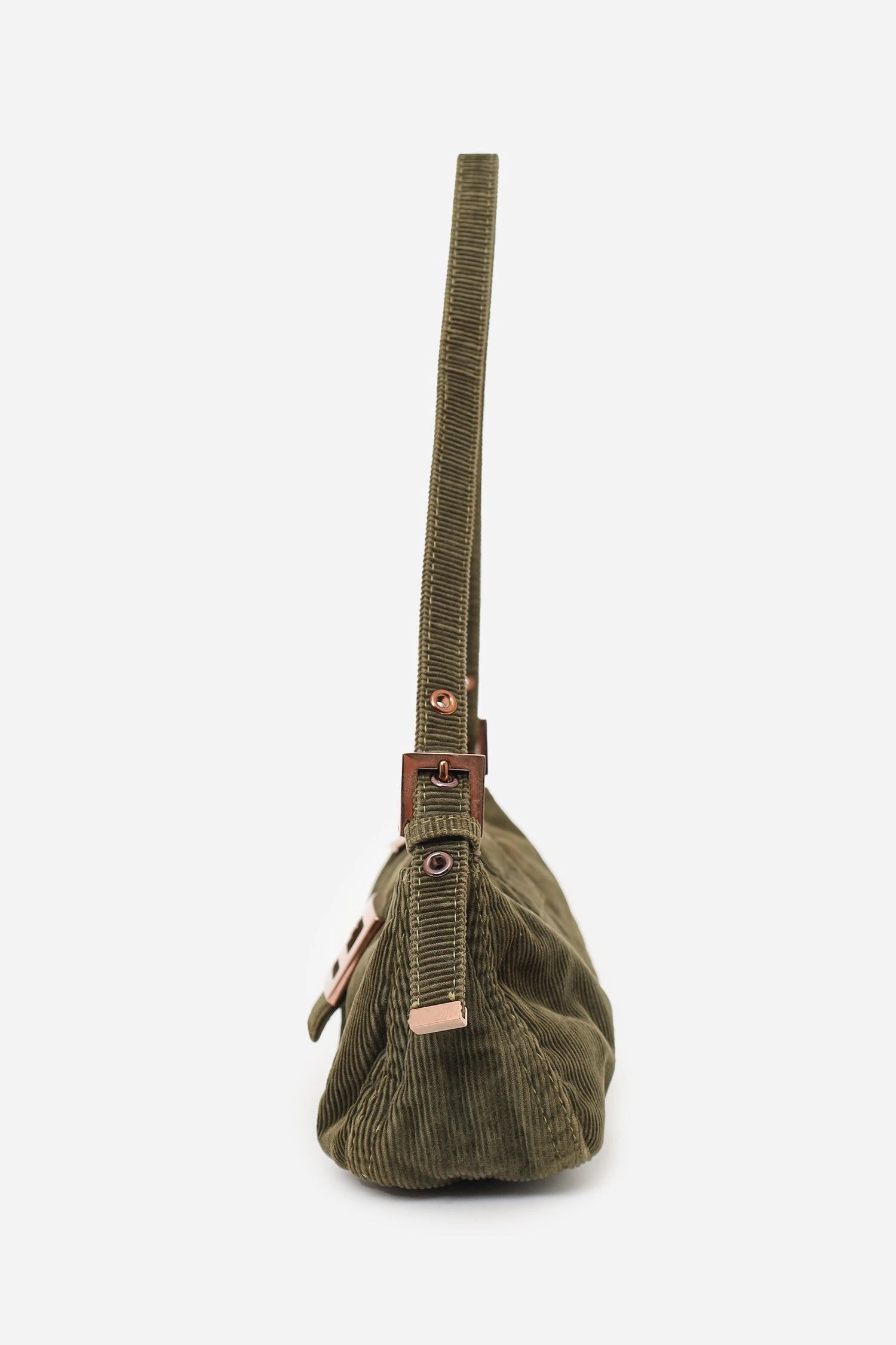 Fendi Green Corduroy FF Zip Pochette
