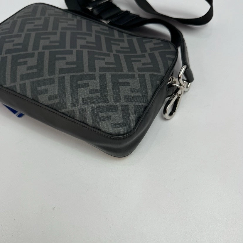 Fendi Leather Patchwork Black Camera Crossbody Bag