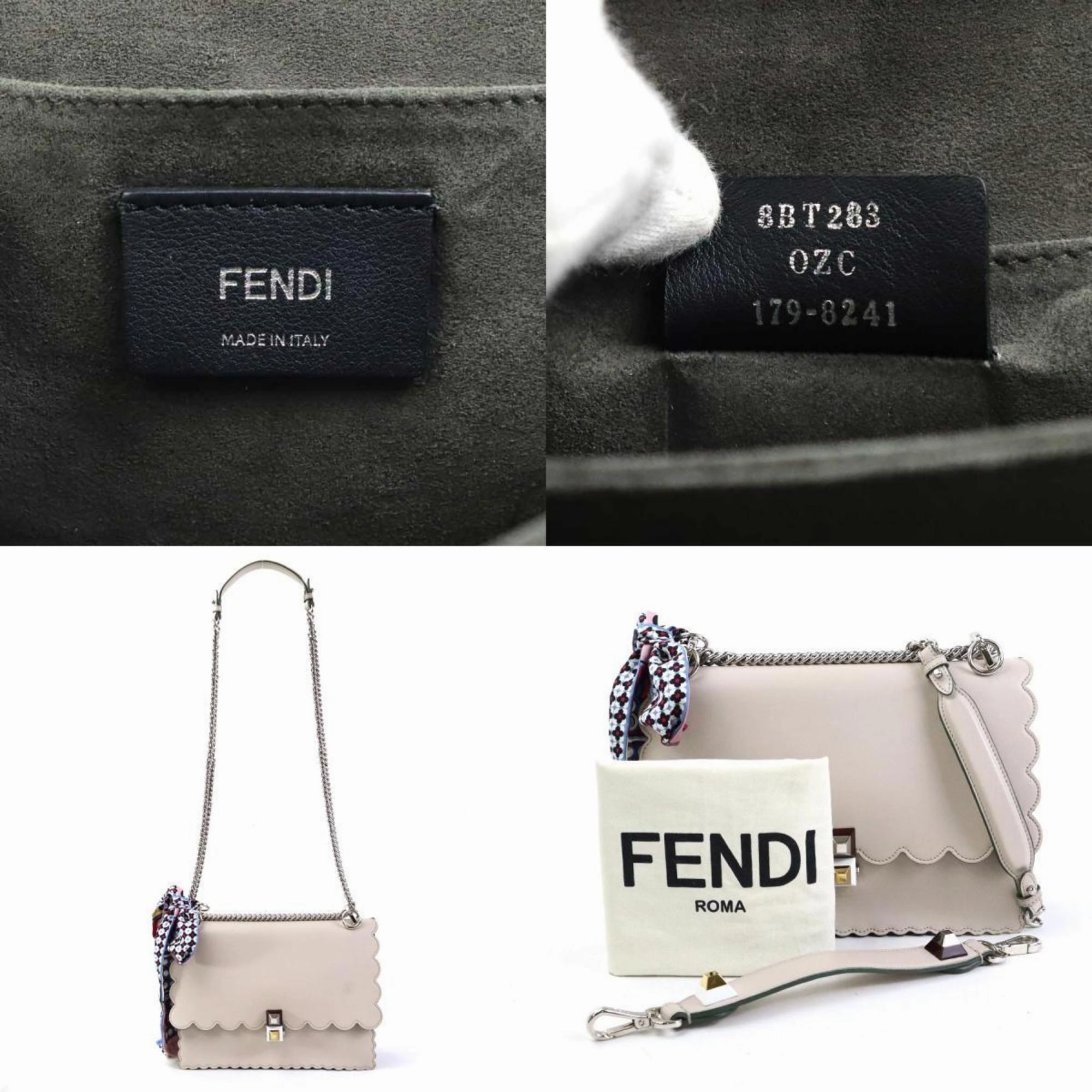 Fendi  Leather Silk Handbag Shoulder Bag (Pre-Owned)