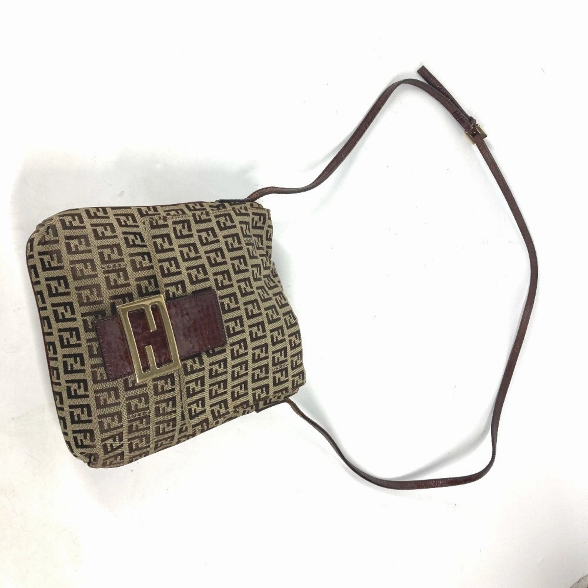 Fendi Mamma Baguette Canvas Shoulder Bag (Pre-Owned)