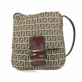 Fendi Mamma Baguette Canvas Shoulder Bag (Pre-Owned)