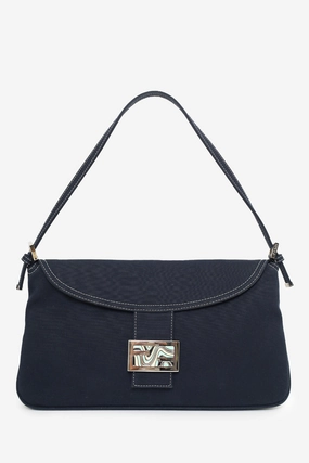 Fendi Navy Canvas Mama Baguette